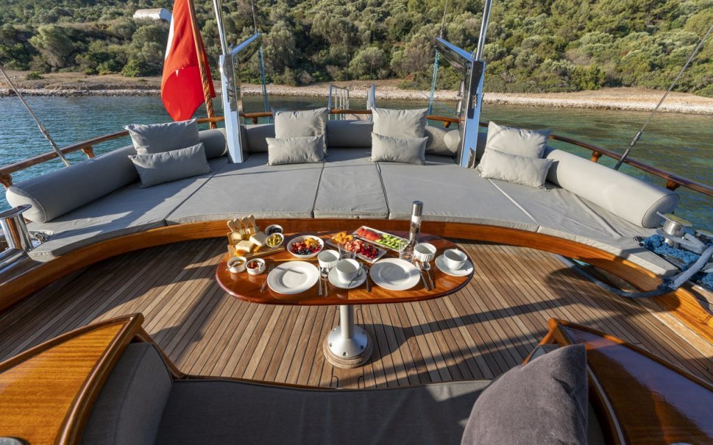 Sun deck with sunbeds