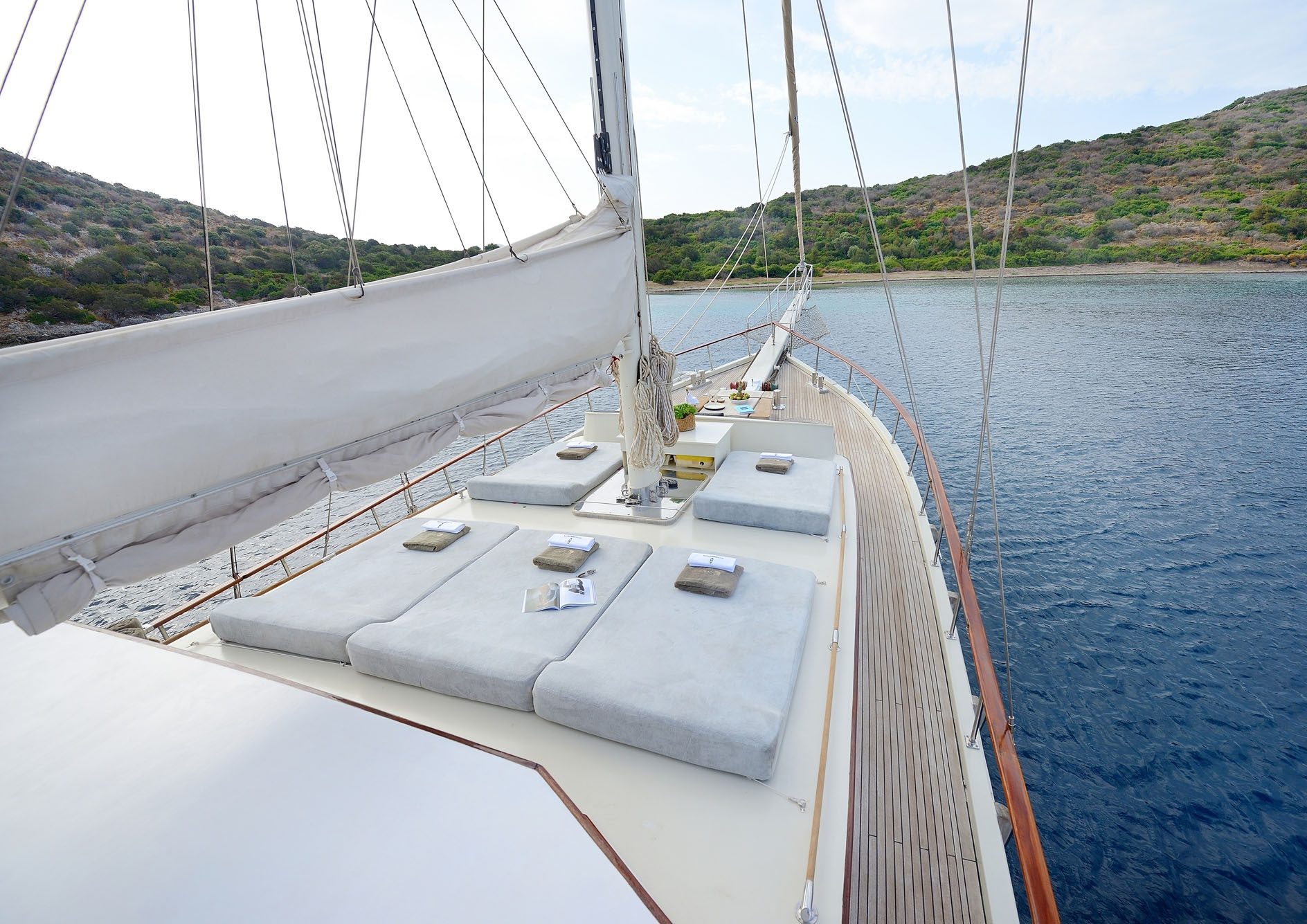 Sun deck with sunbeds