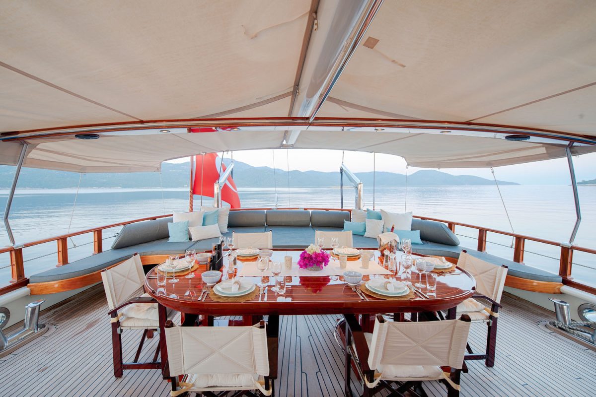Cobra King, aft deck dining & lounge
